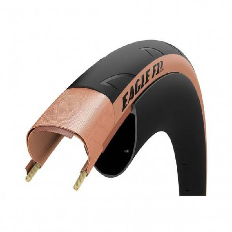 Cubierta EAGLE F1 R 700 x 28 ocre y negro Tubeless
